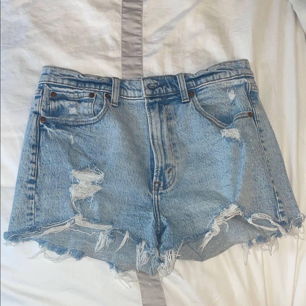High Rise Distressed Denim Women Shorts